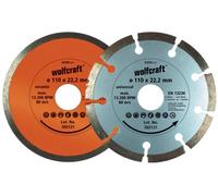 Wolfcraft Juego de discos diamantados de corte 8390000 Ø 110 mm 2 piezas