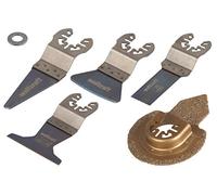 wolfcraft Juego de iniciación de sierra vibratoria para laminado ˮPROˮ 5 piezas, enganche universal I 3962000