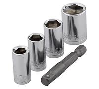 Wolfcraft 2413000 - juego de llaves de vasos para atornillador macho cuadrado y 6 mm (1/4") hexagonal 7 8 10 13 mm