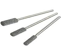 wolfcraft Juego de minimuelas abrasivas cerámicas de 3 piezas I 2175000 I Para afilar cadenas de sierras de cadena