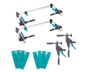 wolfcraft Juego de montaje de cerco de puerta PRO, 12 pc. - El juego completo para el montaje de puertas un solo operario I Acabado perfecto para cercos de puerta Block - 3679015