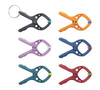 Wolfcraft Juego de pinzas de resorte MINI 20 3420000 – 6 pinzas y anillo llavero