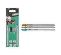 wolfcraft Juego de proyecto de hojas de sierra de calar "Montaje de cocinas", 3 piezas - Para cortes en madera con revestimiento y perfiles de metal y plástico - 2342000