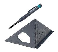 wolfcraft Juego de proyecto "Medición y marcado" I 8659000 I Juego para medir y realizar marcas en superficies y piezas tridimensionales