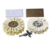 wolfcraft Juego de pulido profesional 6 piezas I 2179000 I Para acero inoxidable, metal, plástico, madera y mármol - con pasta de pulir y discos pulidores I Quitar óxido limpiar y pulir metal