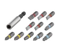 wolfcraft Juego de puntas ranura/estrella (PH/PZ), 12 piezas I 2445000 I 11 puntas Solid de diferentes tamaños, incl. portapuntas