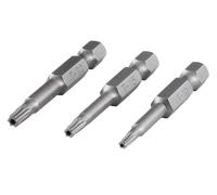 wolfcraft Juego de puntas, TORX® con agujero (tamaño 10/15/20), 3 piezas - 1261000-3 puntas Solid, 50 mm