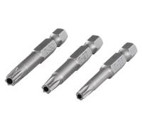 wolfcraft Juego de puntas, TORX® con agujero (tamaño 25/27/30), 3 piezas I 1262000 I 3 puntas Solid, 50 mm