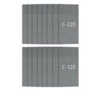 wolfcraft Juego de rejillas de lijado para placas de yeso, 115 x 280 mm, grano de 120/220, 16 piezas I 8644000 I Tejidos de rejilla para lijadora orbital o manual