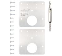 wolfcraft Juego de reparación para bisagras de cazoleta - Lado de la puerta, 17 piezas I 4658000 I Para reparación de dos bisagras arrancadas en la puerta
