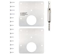 wolfcraft Juego de reparación para bisagras de cazoleta - Lado de la puerta, 17 piezas I 4658000 I Para reparación de dos bisagras arrancadas en la puerta