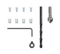 wolfcraft Juego de reparación para bisagras de cazoleta - Lado del cuerpo del mueble, 11 piezas I 4657000 I Para reparación de dos bisagras arrancadas en el cuerpo del mueble