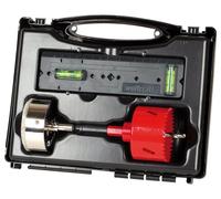 wolfcraft Juego de sierras de corona de 3 piezas para enchufes I 5981000 I Para taladros de Ø 68 mm en madera, plásticos, metales, materiales de obra en seco, azulejos y baldosas