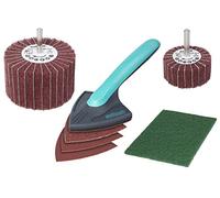 wolfcraft Juego de tratamiento de madera, 7 piezas I 5642000 I El juego "todo en uno" para restaurar muebles en exterior