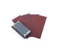 wolfcraft Kit de Lijar Manual de 41 Piezas - Lijadora con Lijas Corindón | Juego ergonómico con 40 hojas de grano 60, 80, 120 y 180 para acabados finos y uniformes en madera y metal. 2877000
