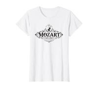 Wolfgang Amadeus Mozart Camiseta gráfica económica, Mujer, Blanco, S