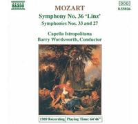 Wolfgang Amadeus Mozart Symphonies 33,36 + 27 (CD) Album (Importación USA)