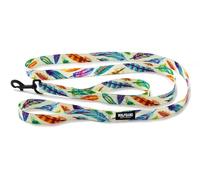 Wolfgang - Correa prémium para perros pequeños, medianos y grandes, fabricada en Estados Unidos, estampado FeatheredFriend, doble asa grande (1 pulgada x 6 pies)