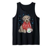 Wolfhound irlandés en suéter navideño Divertido Perro Lobo irlandés Camiseta sin Mangas