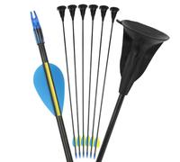 wolfman Suction Cup Flechas de Tiro con Arco con Plumas de Goma Flechas de Objetivo de Arco para Juegos de Interior al Aire Libre Actividades Familiares para Todas Las Edades (24, Negro)