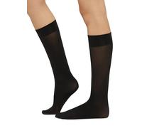 Wolford Velvet de Luxe 50 Knee-Highs Calcetines Altos, 50 DEN, Negro (Black 7005), M para Mujer