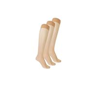 WOLFORD Calcetines hasta la rodilla, paquete de 3, gobi beige | M