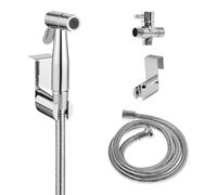 WOLFPACK Ducha Bidet para WC con Válvula Cerámica H 1/2" M 1/2" M 1/2" | Grifo de Higiene Íntima para Inodoro con Manguera de 120 cm y Soporte de Pared | Ducha Higiénica Sustituto de Bidé Sin