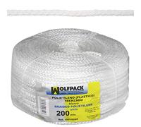 WOLFPACK LINEA PROFESIONAL 16010280 Cuerda Trenzada Plástico Blanca (Bobina 200 m, Unico