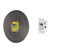 WOLFPACK LINEA PROFESIONAL 5250005 Cinta Persiana 14 Mm, Rollo 50 Metros, Gris + 5250189 Pasacintas Persiana Compacto Rodillo Metal Cinta Hasta 20 Mm