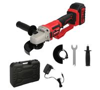 WOLFPACK LINEA PROFESIONAL Amoladora A Bateria 20 Volt. Con Bateria 4.0 Ah. Ø 115 mm. 7.000 R.P.M. Mango 3 Posiciones Eje M14 Protector Disco Ajustable