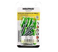 WOLFPACK LINEA PROFESIONAL - Blister Tacos Topgripper Bimaterial Con Tornillos Ø 6 mm. 30 Piezas Taco Anclaje Universal, Taco Hormigon, Taco Pladur