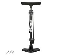 WOLFPACK LINEA PROFESIONAL Bomba Aire con Manometro 8 Bares Cuerpo y Pies Acero, Valvulas Schrader y Presta con Adaptadores. Bomba Bicicletas, Bomba Coches