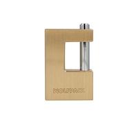 WOLFPACK LINEA PROFESIONAL Candado Cuadrado Latón Persiana Ancho 70 mm. Alta Seguridad, Antirrobo Puertas, Contenedores, Trasteros, 2 Llaves