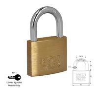 Wolfpack linea profesional - candado laton arco normal llaves iguales