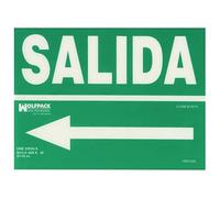 WOLFPACK LINEA PROFESIONAL - Cartel / Señal Fluorescente Salida A Izquierda 21x30 cm.