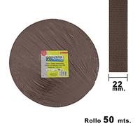 WOLFPACK LINEA PROFESIONAL - Cinta Persiana Marrón 22 mm. Rollo 50 Metros