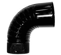 WOLFPACK LINEA PROFESIONAL Codo Estufa Color Negro Vitrificado de 100 mm. 90°.