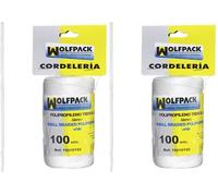 WOLFPACK LINEA PROFESIONAL - Cuerda Trencilla Polipropileno Blanco (Bobina 100 Metros) (Paquete de 2)