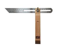 WOLFPACK LINEA PROFESIONAL Escuadra Medidora Biselada Con Escala 22 cm. Falsa Escuadra, Escuadra Biselada, Escuadra de Carpintero, Escuadra Combinada