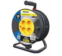 WOLFPACK LINEA PROFESIONAL Extensibles Industrial 4 Tomas 3 x 1.5 MM con Protección Sobrecarga 50 metros