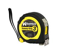 WOLFPACK LINEA PROFESIONAL - Flexometro Gummy Grip Con Doble Freno Longitud 3 Metros Ancho 16 mm. Magnetico.Metro Medición, Metro Magnetico, Hogar, Bricolaje