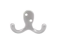 WOLFPACK LINEA PROFESIONAL - Gancho Doble Plata Mate Para Atornillar con tornillos incluidos.