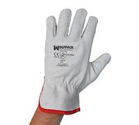 WOLFPACK LINEA PROFESIONAL Guantes Trabajo Piel FLOR 8"" Con Colgador