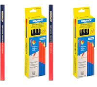 WOLFPACK LINEA PROFESIONAL Lapiz Carpintero Bicolor 18 cm. (12 Unidades) Lapices Marcadores, Carpinteria, Marcador Obra Colo Rojo/Azul (Paquete de 2)