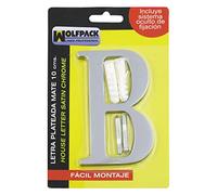 WOLFPACK LINEA PROFESIONAL - Letra Metal "B" Plateada Mate 10 cm. con Tornilleria Oculta (Blister 1 Pieza)