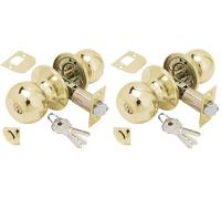 WOLFPACK LINEA PROFESIONAL Pomo Puerta Wolfpack Con Llave Con Condena Latonado Para Entrada (Paquete de 2)