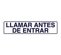 WOLFPACK LINEA PROFESIONAL Rotulo Adhesivo 250x63 mm. Llamar Antes De Entrar