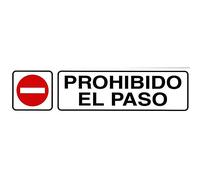 WOLFPACK LINEA PROFESIONAL Rotulo Adhesivo 250x63 mm. Prohibido El Paso