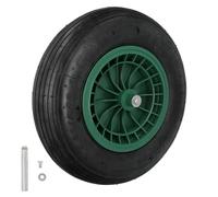 WOLFPACK LINEA PROFESIONAL 11090395 Neumatica Obra Llanta Plastico Eje Ø 20 mm. Rueda Carretilla Jardin, Carro Invernadero, Multicolor, Individual