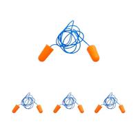 WOLFPACK LINEA PROFESIONAL Tapón Espuma Para Oídos 2 Tapones Con Cordon Snr 31Db Trabajar, Dormir, Estudiar, Leer, Viajar, Ronquidos, Proteccion Auditiva (Paquete de 4)